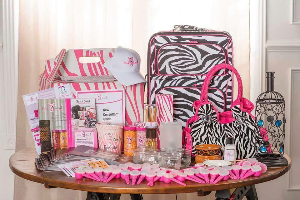 Deluxe Pink Zebra Starter Kit Purse shade suitcase